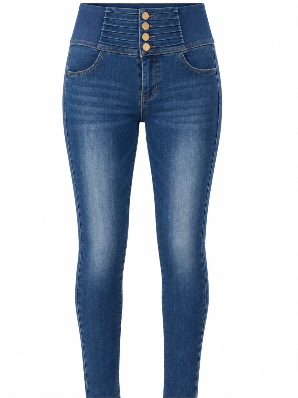 Kessley Fashion Blue High Rise Skinny Jeans Stretch Size M